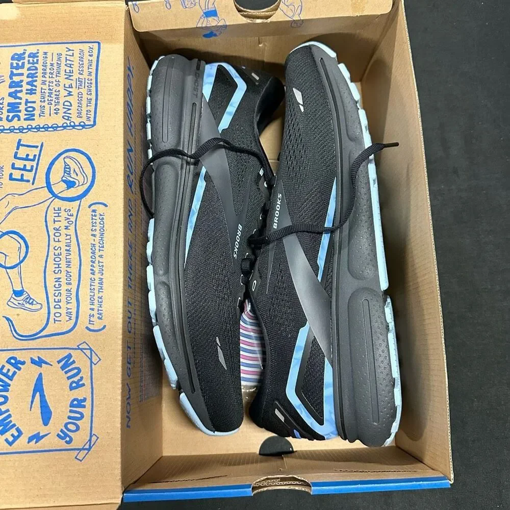 Brooks Ghost 15 Black Ebony Marina Running Shoes Sneakers 13